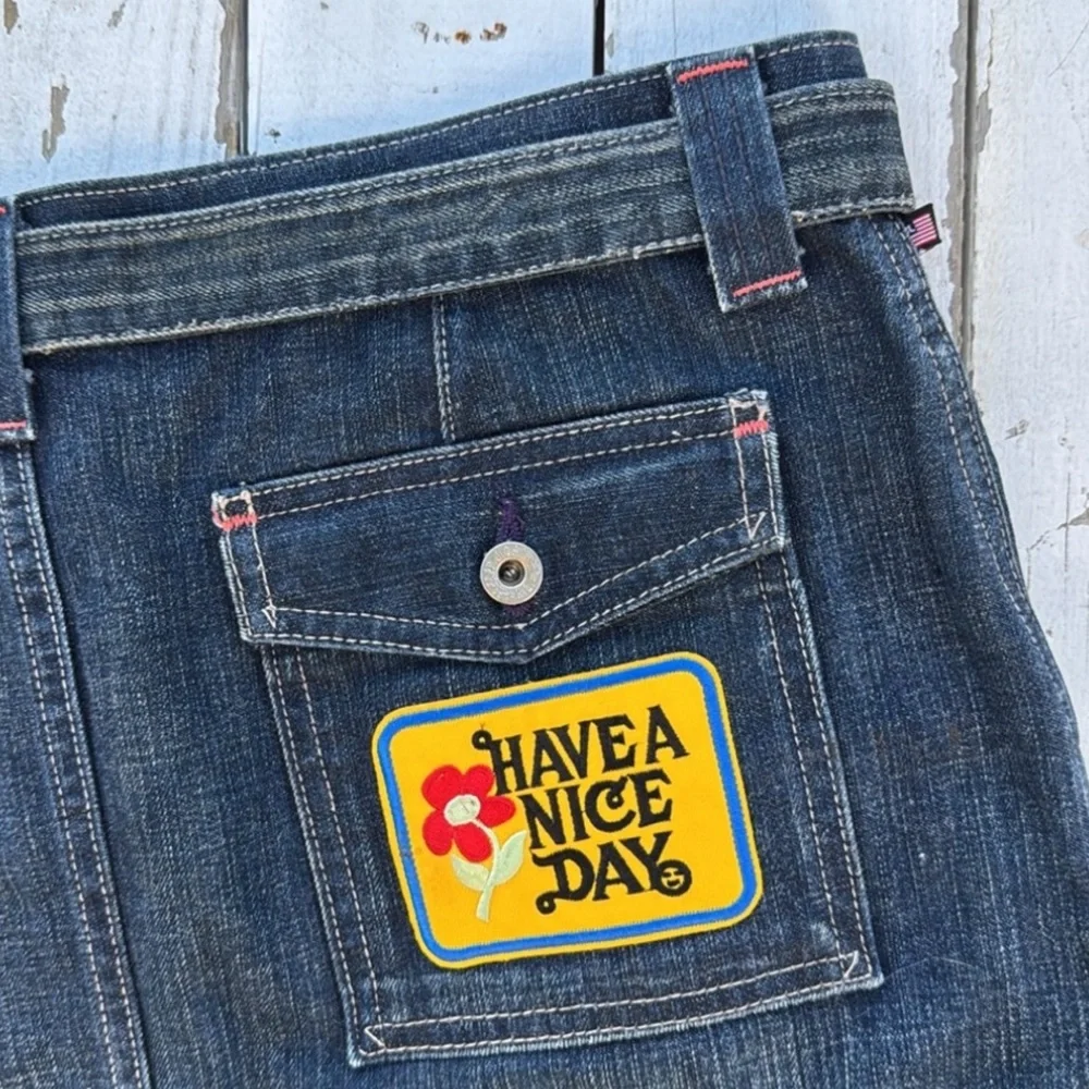 Denim Mini Skirt by Ralph Lauren with Patch - Picture 2 of 4